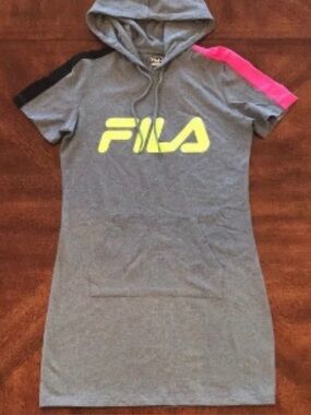 FILA Gray T-shirt Summer Dress with Neon Colours